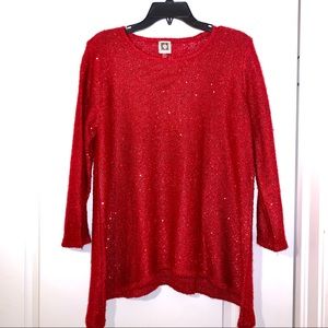 EUC Anne Klein SPARKLY CHRISTMAS SWEATER
